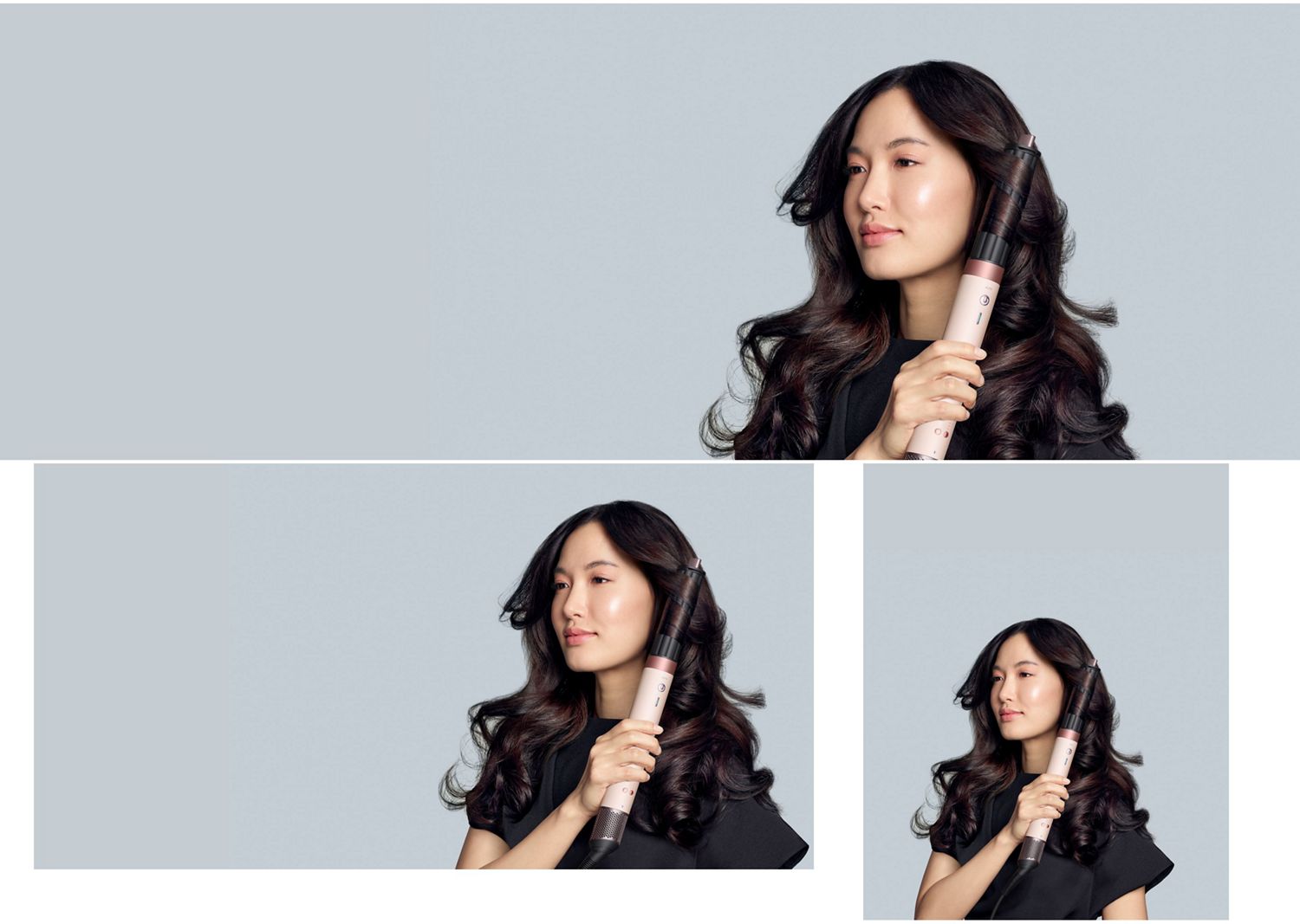 The Dyson Airwrap Co-anda2x multi-styler and dryer with the 40mm Co-anda2x curling barrel used by a model. The Dyson Airwrap Co-anda2x multi-styler and dryer with the 1.6" Co-anda2x curling barrel.