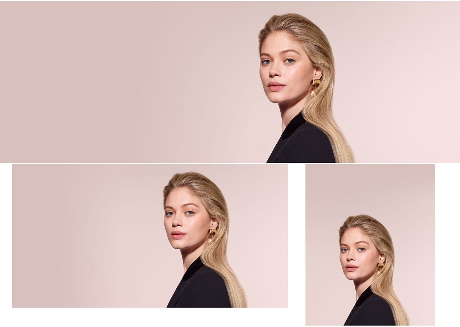 A model with blonde hair styled using the Dyson Airwrap Co-anda2x multi-styler and dryer with the Airsmooth2x attachment. A model with blonde hair styled using the Dyson Airwrap Co-anda2x multi-styler and dryer with the Airsmooth2x attachment.