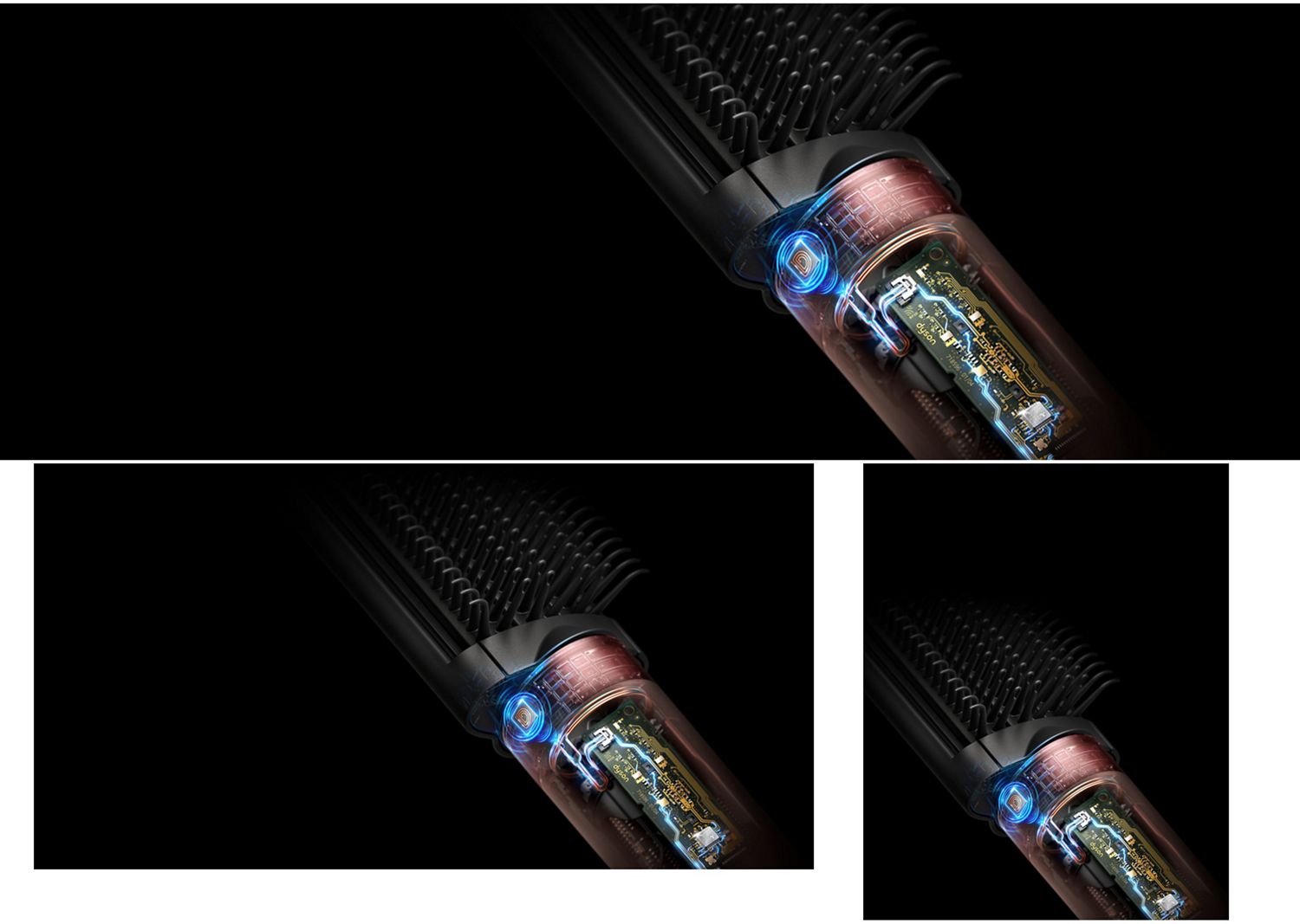 The Dyson Airwrap Co-anda2x multi-styler and dryer recognises an RFID chip in an attachment. The Dyson Airwrap Co-anda2x multi-styler and dryer recognises an RFID chip in an attachment.