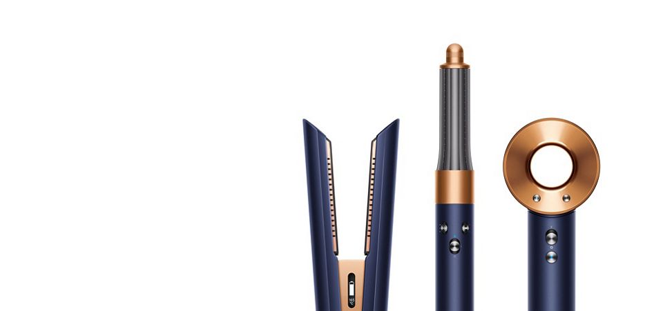 Image of the Dyson hair care range.