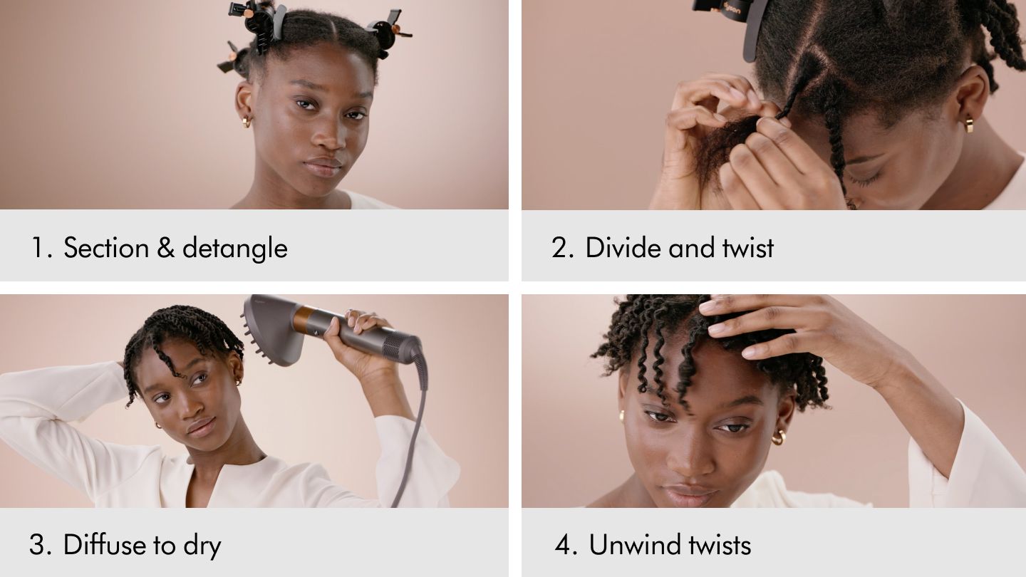 How-To Twist Out with  in NC Dyson Complete Long Diffuse