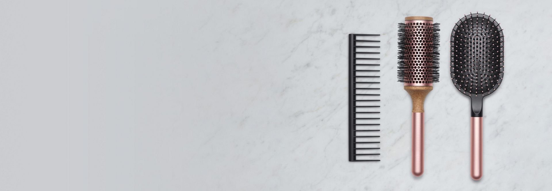 En rekke tilbehør til Dyson Supersonic r™-hårføneren.