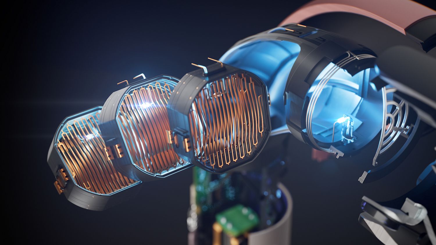 The technology inside of the Dyson Supersonic r hair dryer.