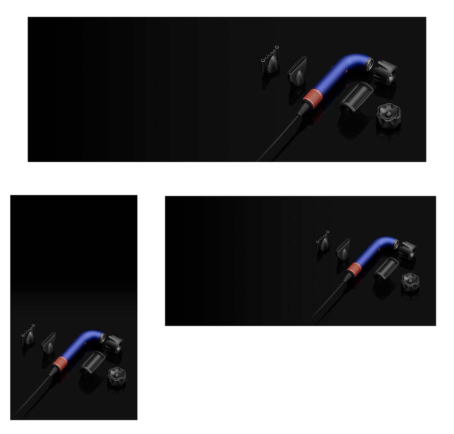 Dyson Supersonic r ヘアードライヤーと5つのアタッチメント。