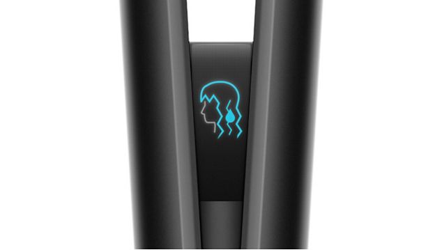 Close-up of the Dyson Airstrait LCD screen, with animations.