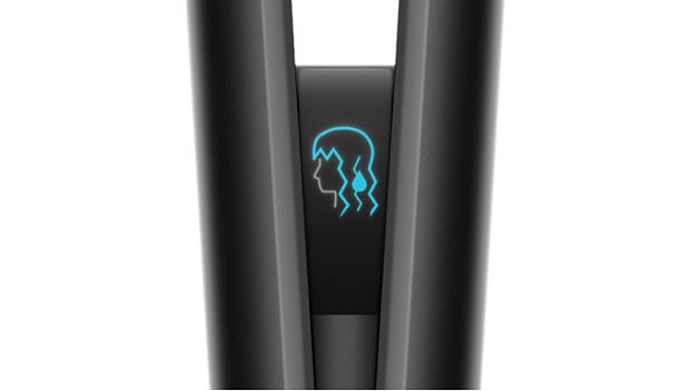 „Dyson Airstrait“ LCD ekranas su animacijomis iš arti.