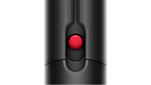 Close-up of the Dyson Airstrait lock feature.