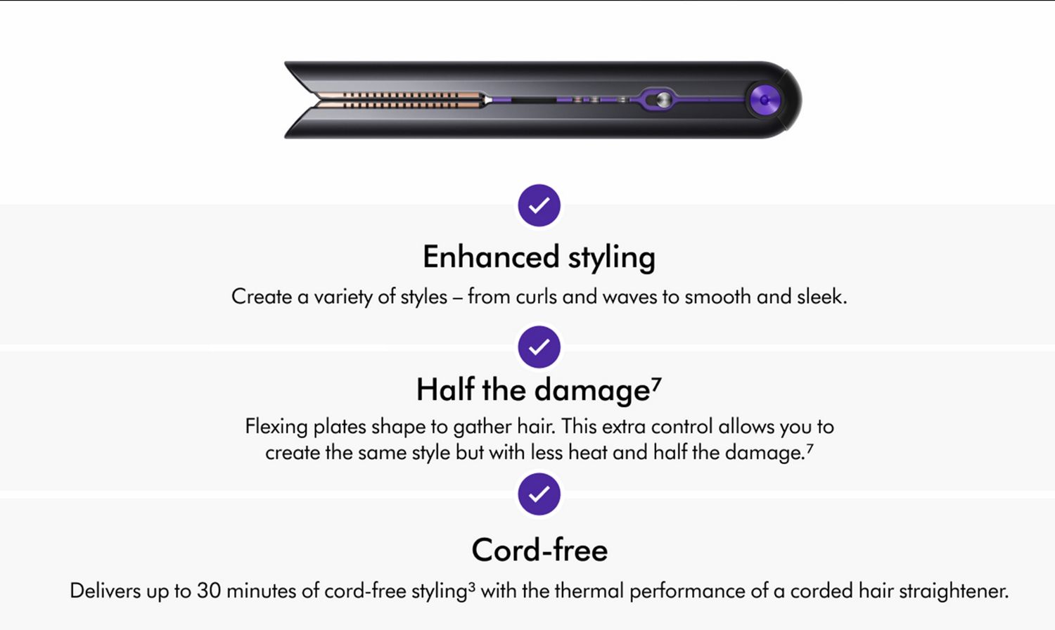 Benefits - Black/Purple Dyson Corrale 