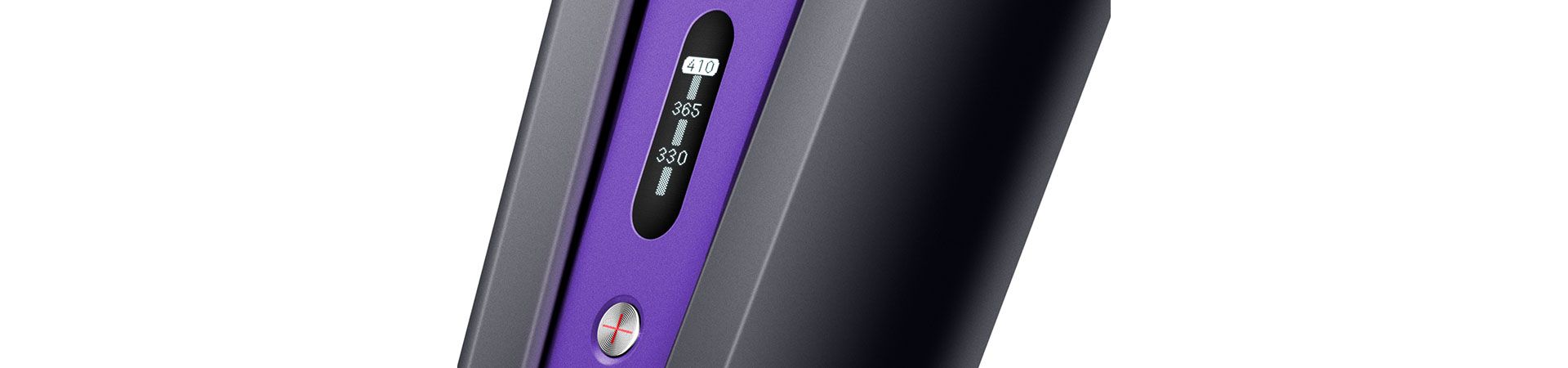 Close up of the Heat settings on the OLED screen