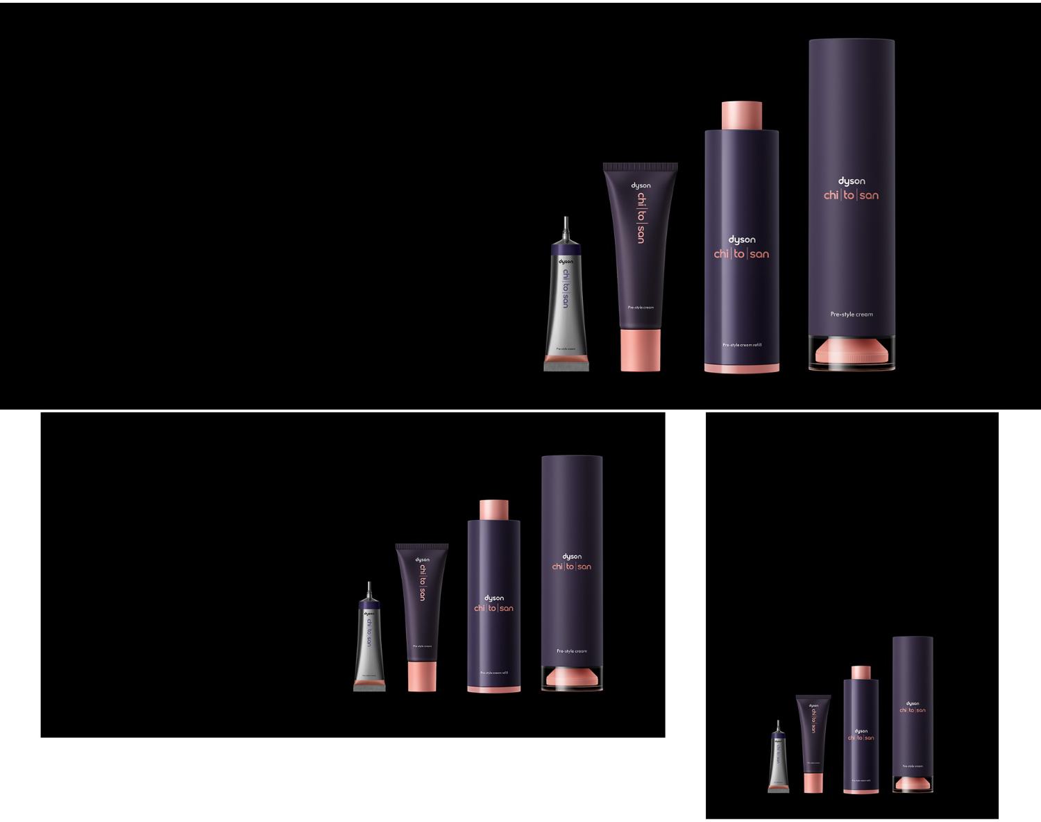 La gamme de produits cheveux Dyson Chitosan.