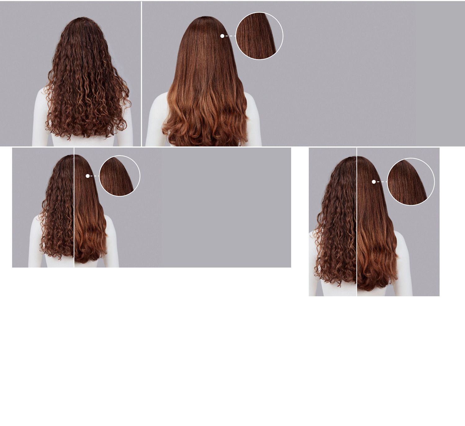 Dyson Chitosan Pre-style cream before and after results on light-brown curly hair. Dyson Chitosan Pre-style cream before and after results on light-brown curly hair.