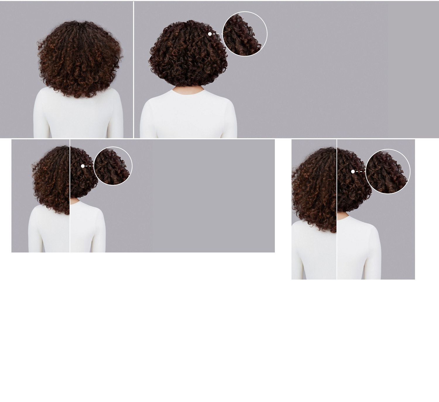 Dyson Chitosan Pre-style cream before and after results on curly brown hair. Dyson Chitosan Pre-style cream before and after results on curly brown hair.