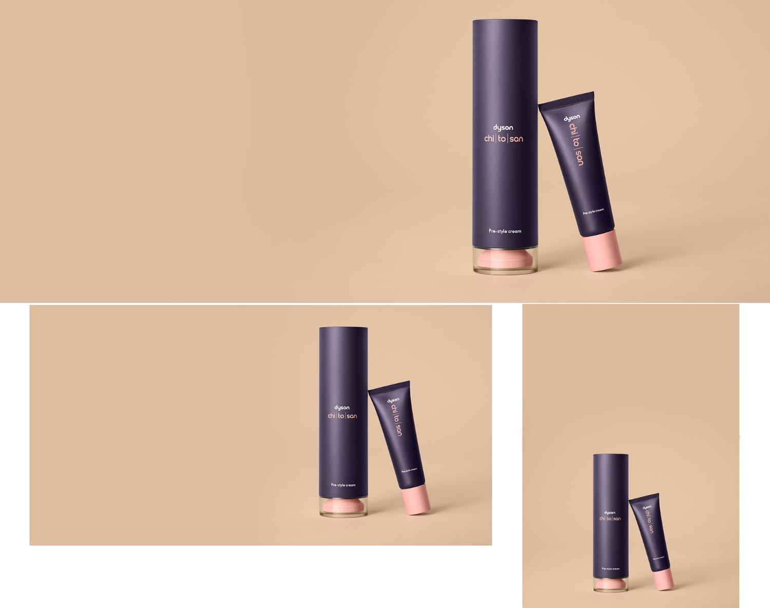 Die Dyson Chitosan Pre-Style Cream in den Größen 100 ml und 30 ml.