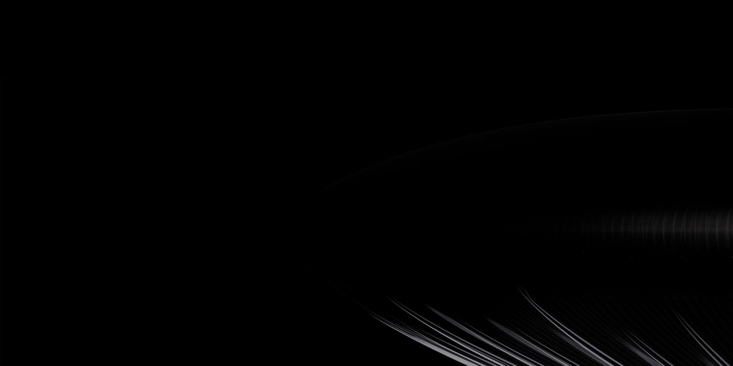 Abstract white lines emerge from the lower edge of a black background.