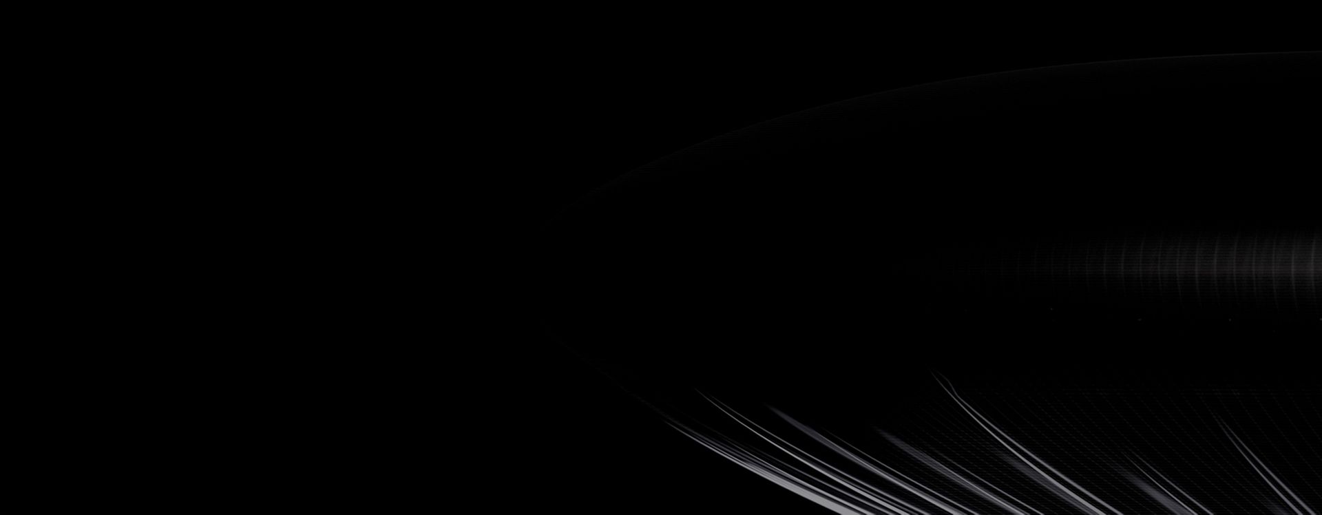 Abstract white lines emerge from the lower edge of a black background.