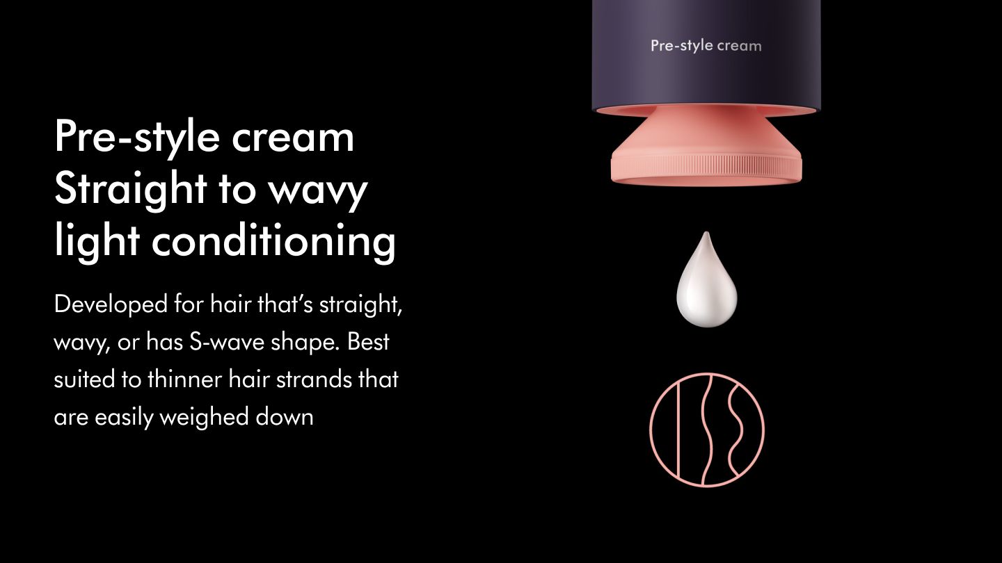 Dyson Chitosan Pre-style cream straight to wavy conditioning 