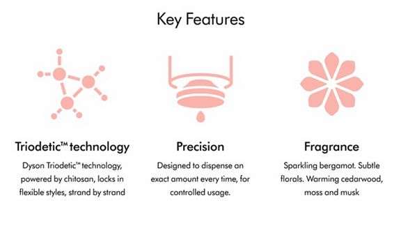 Key features of Dyson Chitosan Pre-style cream