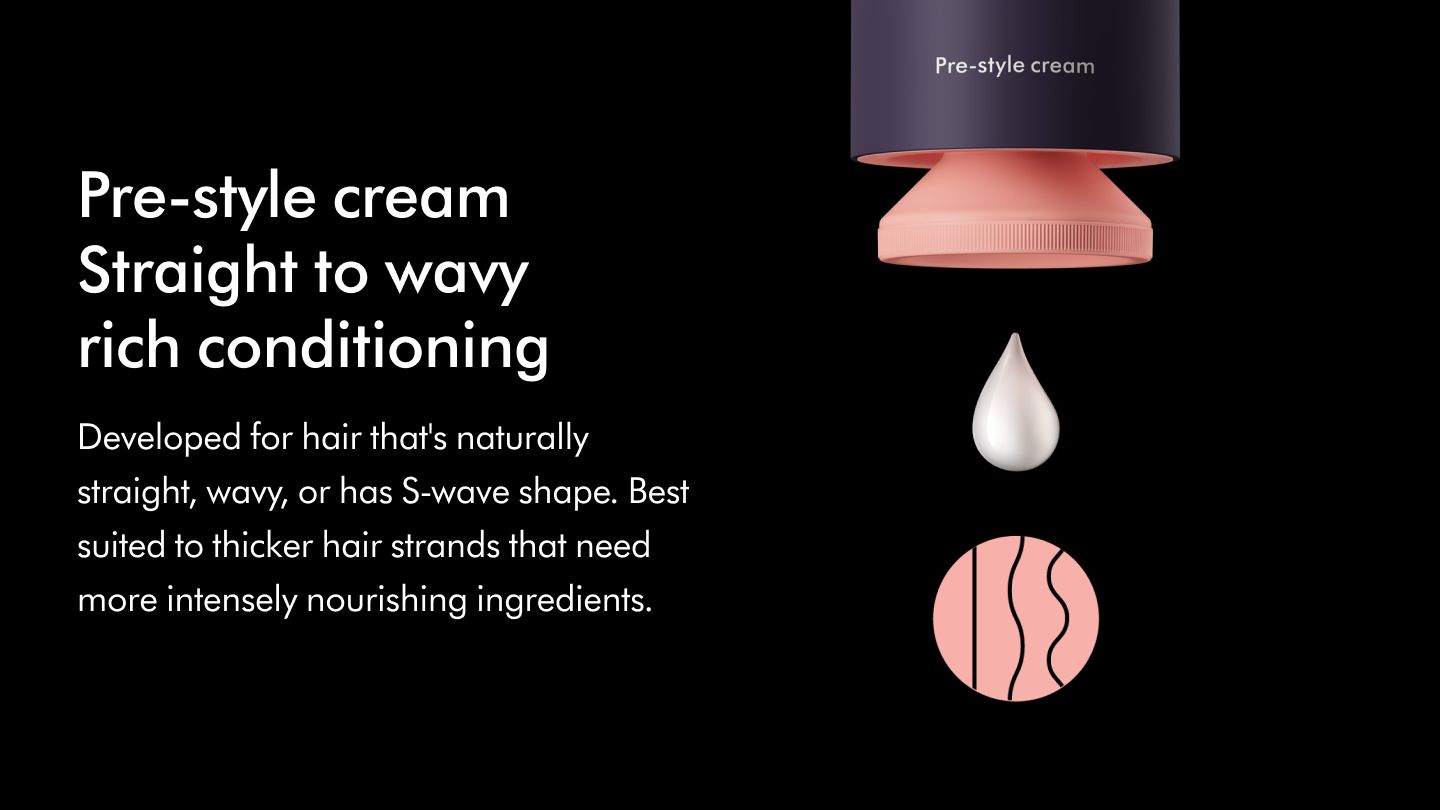 Pre-Style Cream straight to wavy rich conditioning