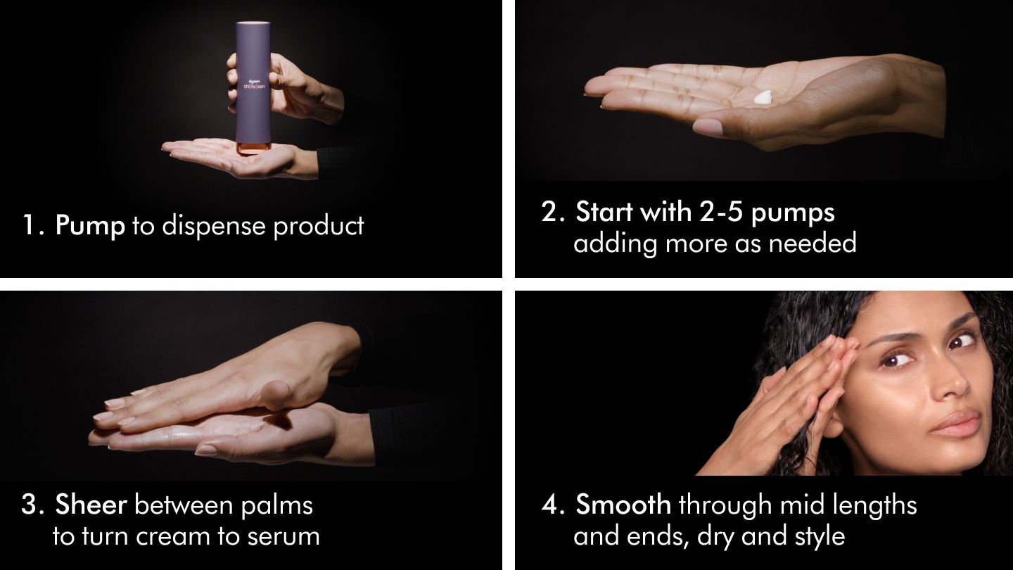 How to use Dyson Chitosan Pre-Style cream curly to coily rich