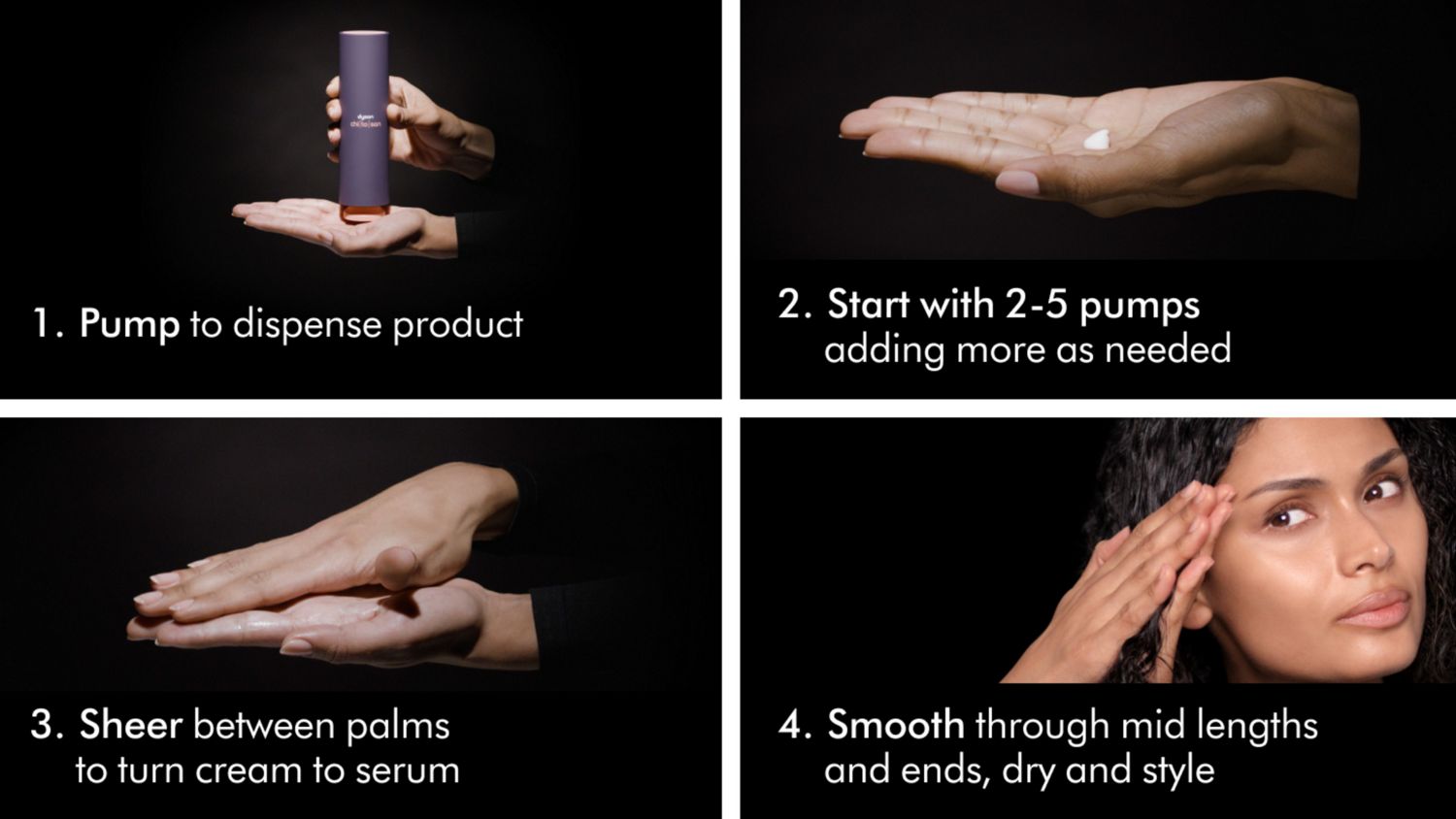 How to use Dyson Chitosan Pre-Style cream curly to coily rich
