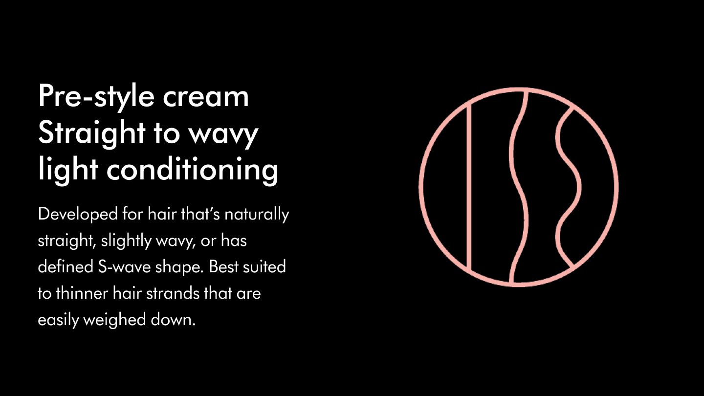 Pre-Style Cream straight to wavy light conditioning