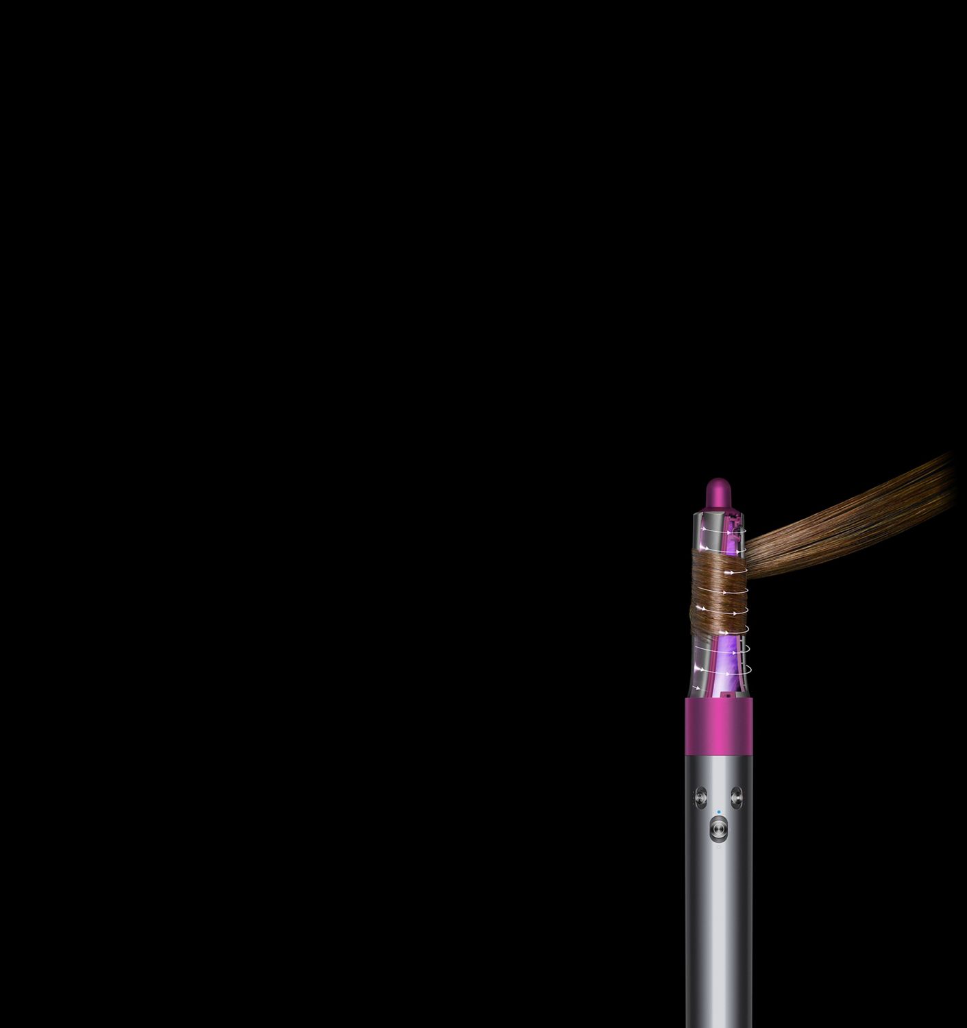 The Coanda effect wraps hair around barrel The Coanda effect wraps hair around barrel