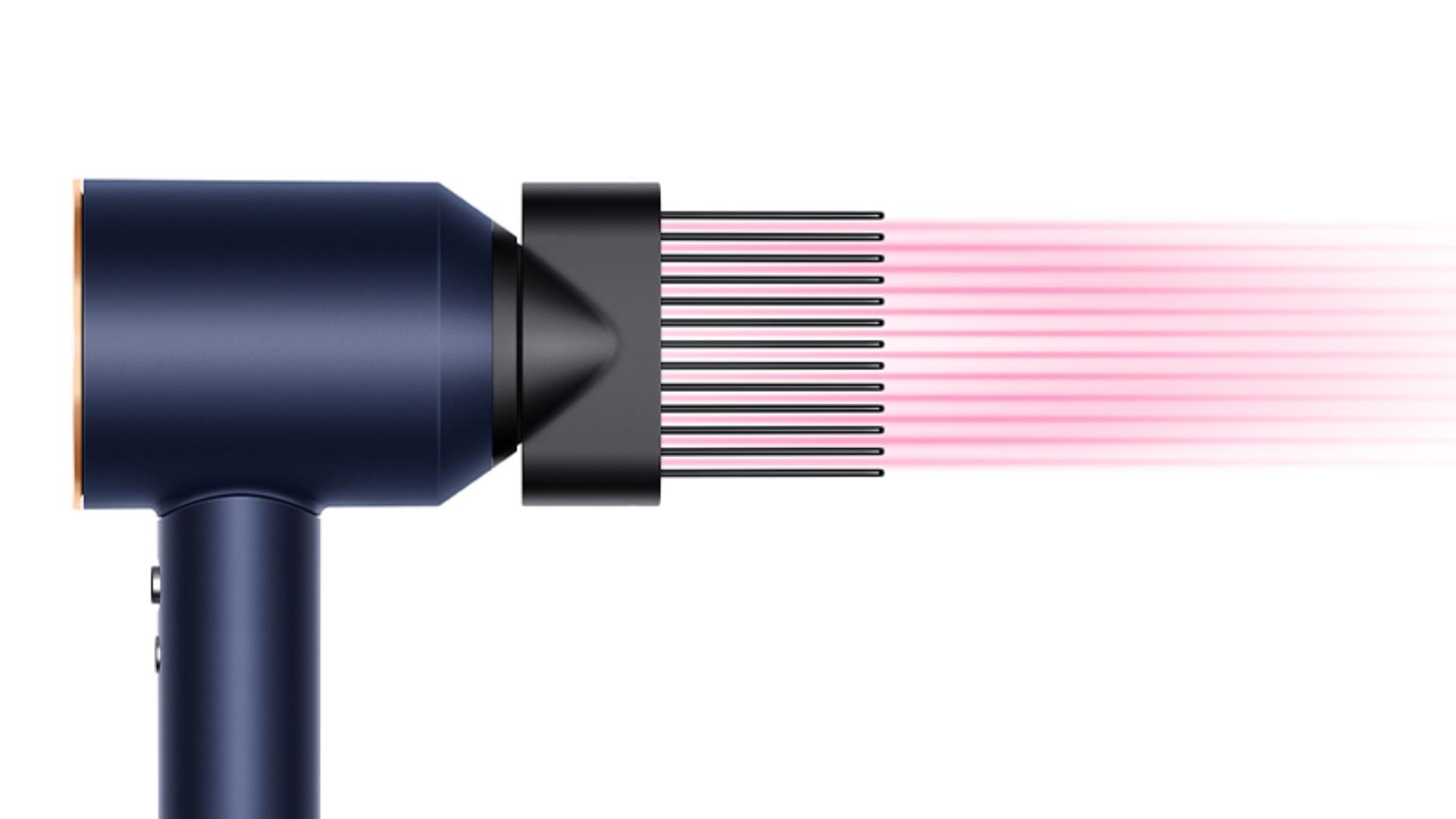 Dyson Supersonic™ hair dryer Iron/Fuchsia with re-engineered Diffuser attached