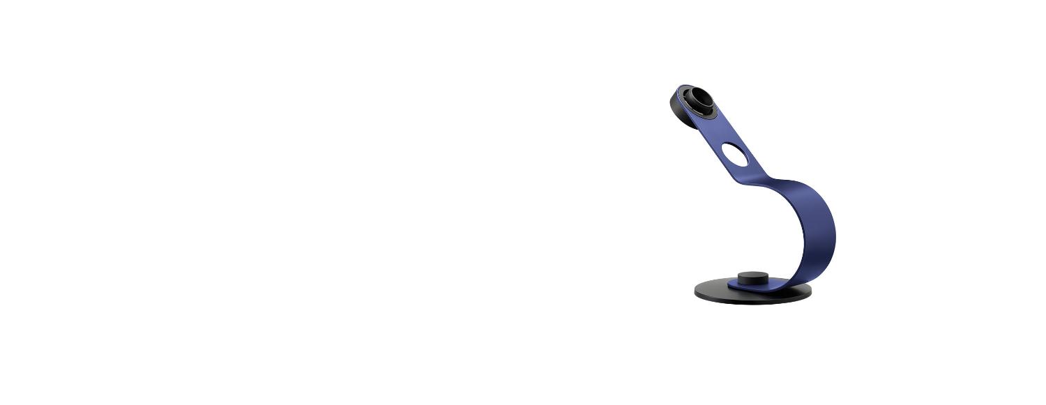 Hair dryer stand in Prussian blue