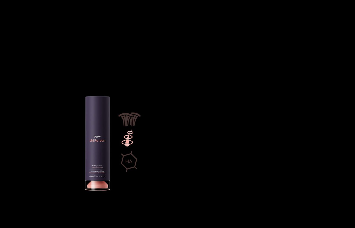 Post-style serum pump-bottle and icon of amino acid blends