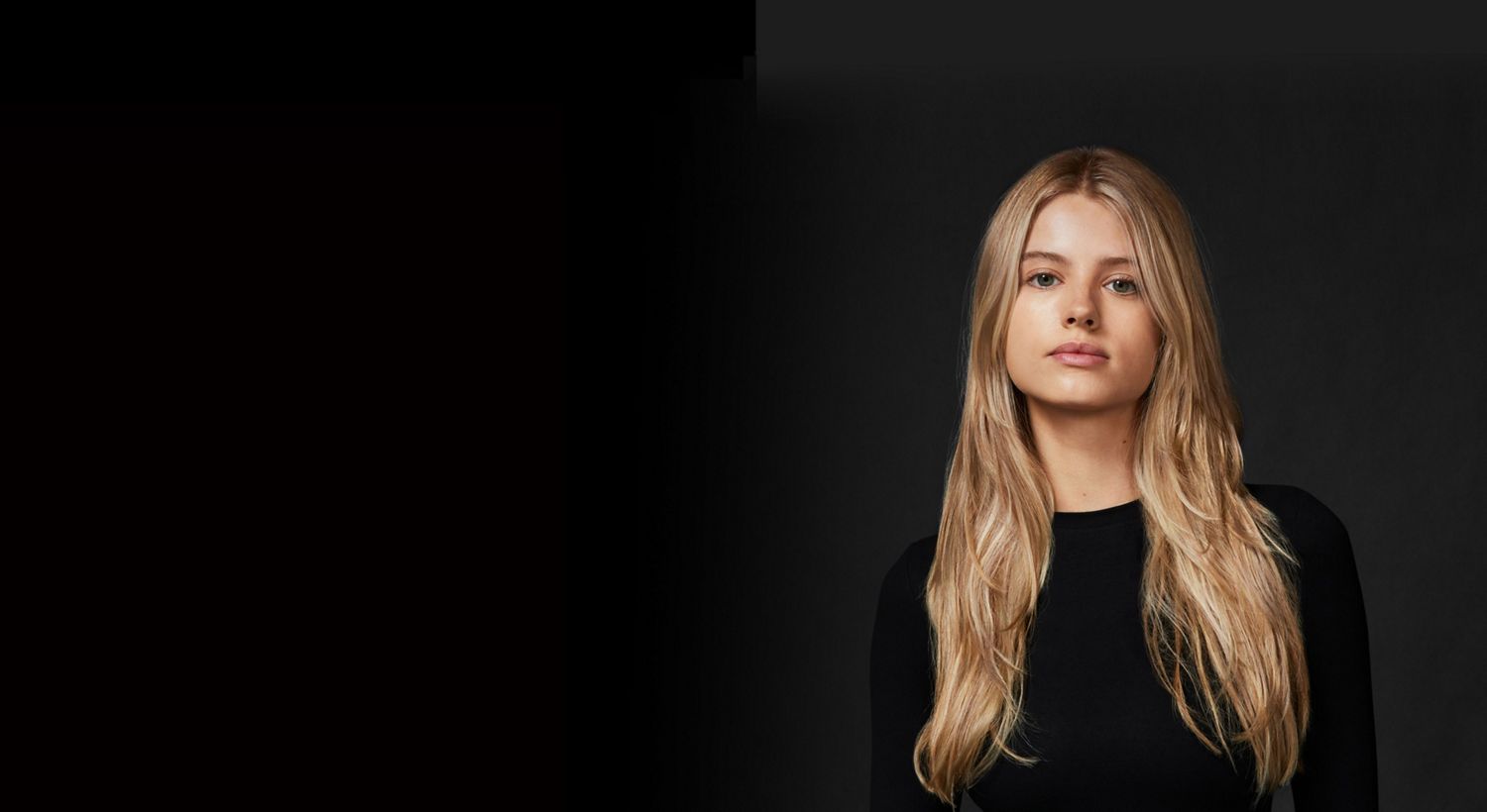 Long-haired model before and after styling with Dyson Chitosan