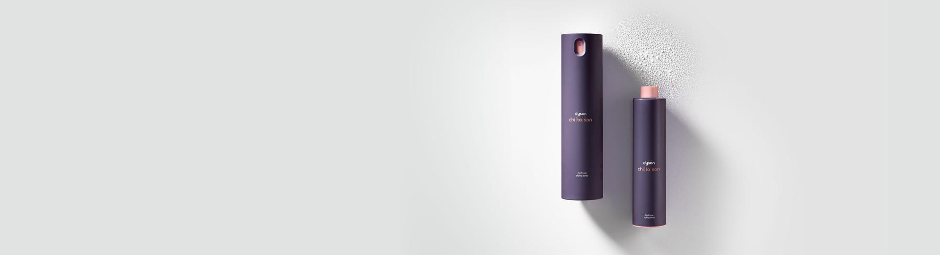 Dyson Chitosan Multi-use styling spray and refill.