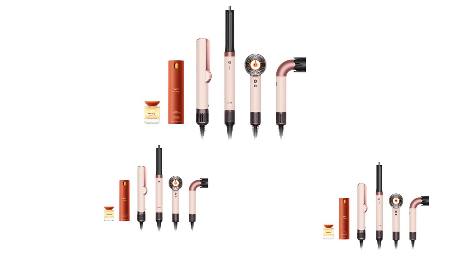 The Dyson Beauty device range and Omega nourishing range.