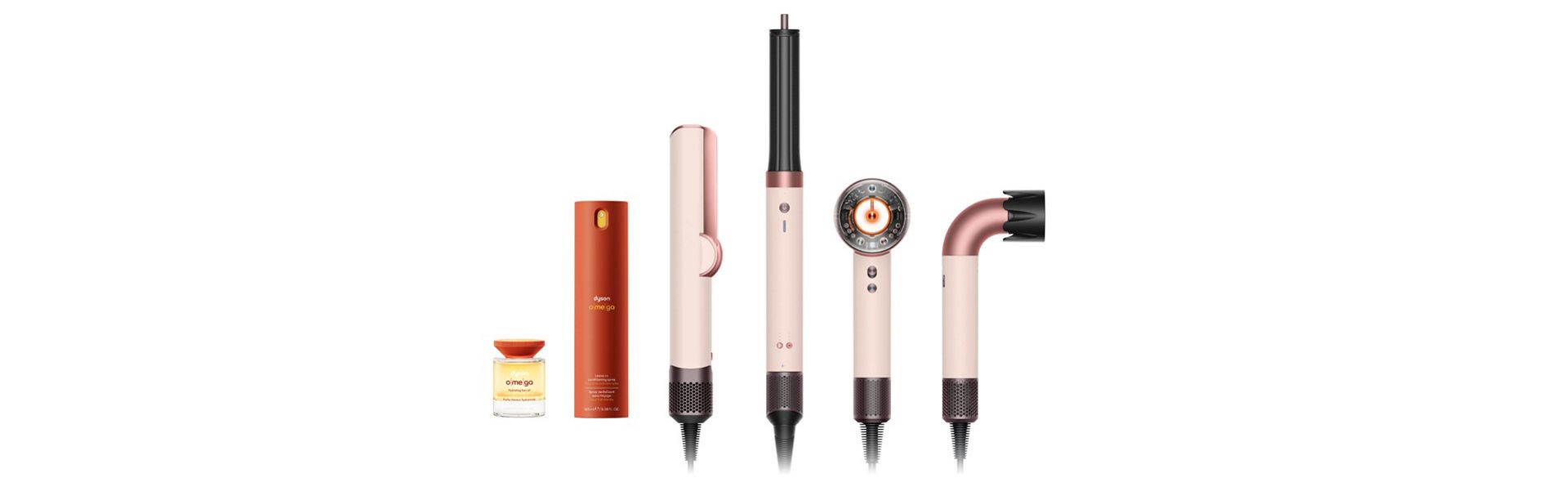 The Dyson Beauty device range and Omega nourishing range.