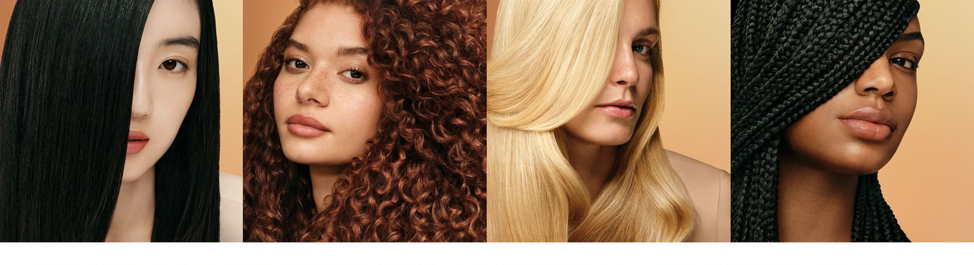 A range of models with hair nourished using Dyson Omega products.