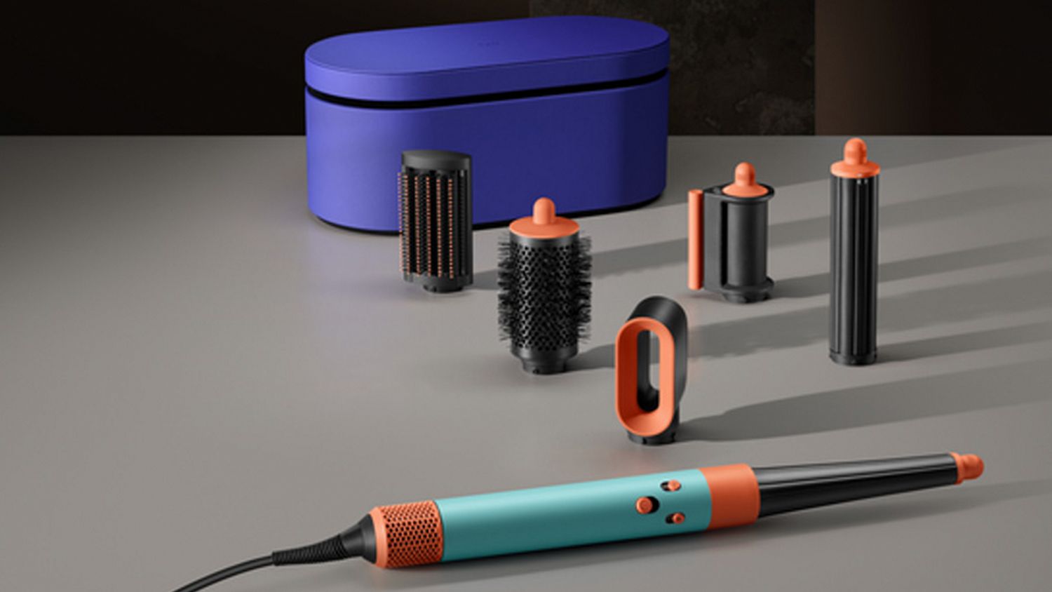 The Ceramic Patina Dyson Airwrap i.d multi-styler and dryer and range of attachments.