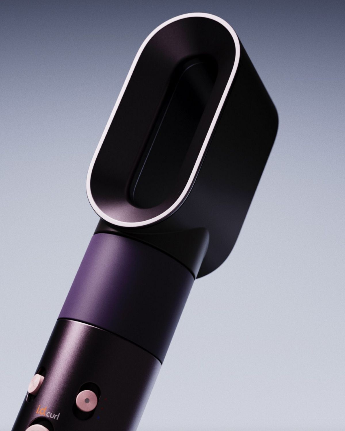 Model using Vinca Blue Dyson Airwrap i.d multi-styler and dryer to add waves to their hair.
