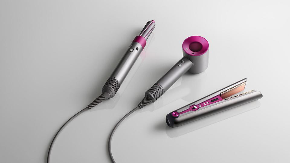 Image of the Dyson hair care range.