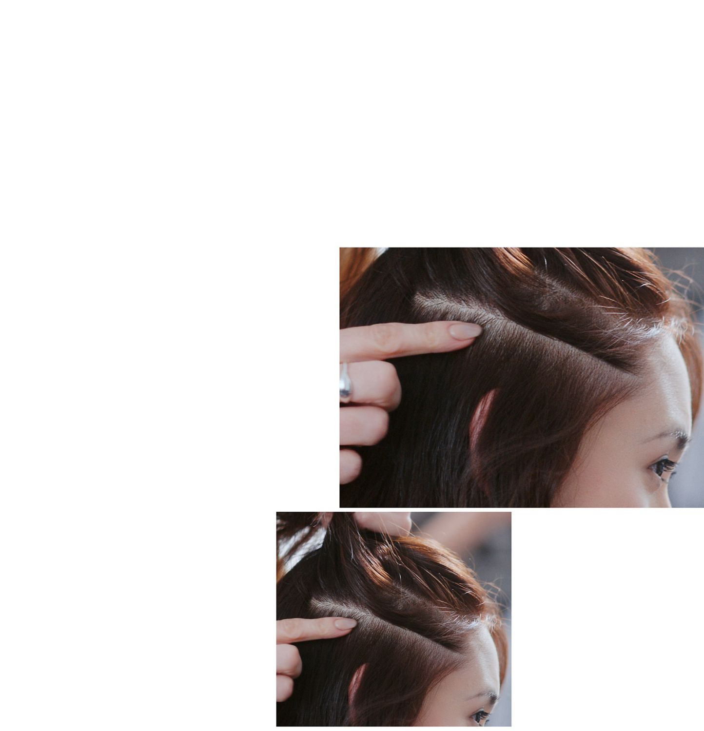 Amy Johnson demonstrating the scalp on a model Amy Johnson demonstrating the scalp on a model