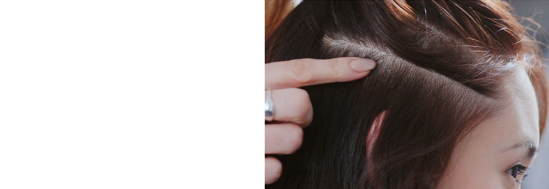 Amy Johnson demonstrating the scalp on a model