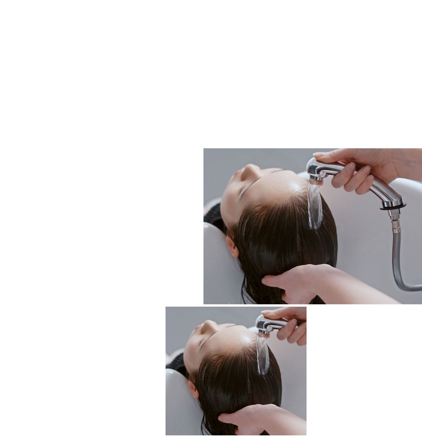 Amy Johnson washing models hair Amy Johnson washing models hair