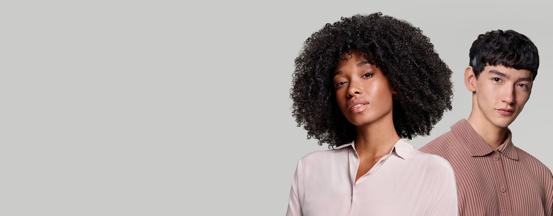 Models with Type 4 and Type 1 hair
