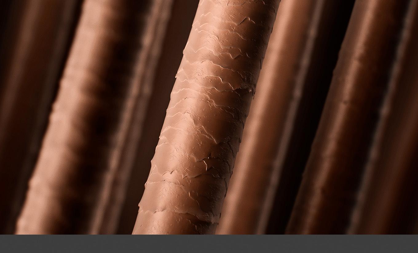 Microscopic close-up of smooth hair strands