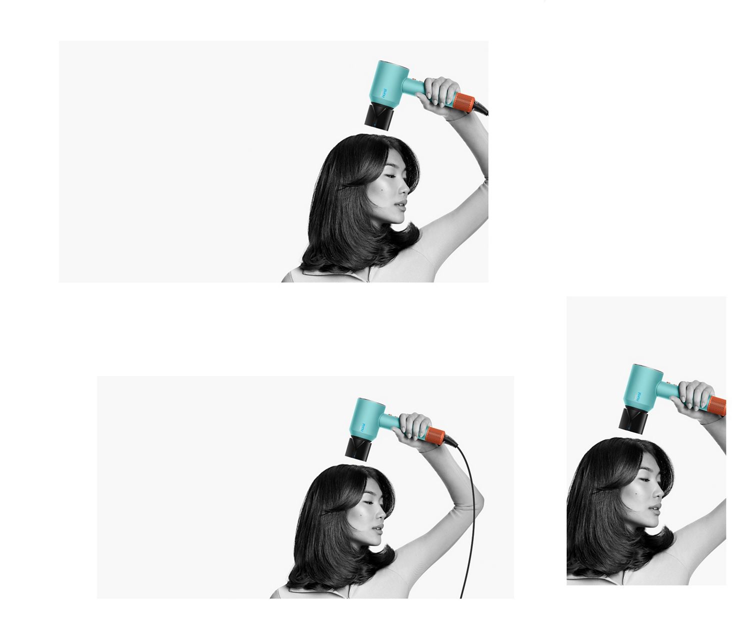 Female model using the Styling concentrator