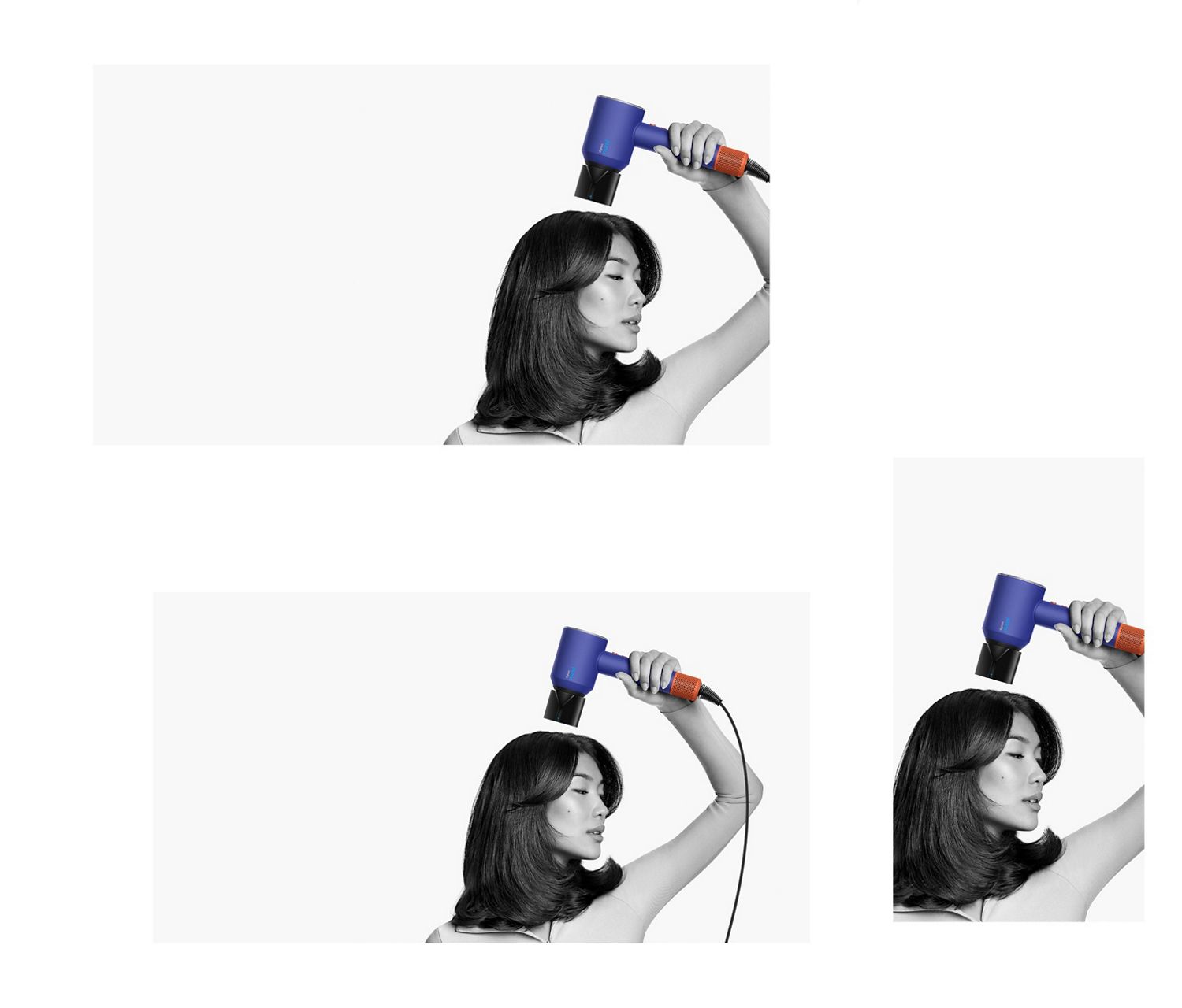 Femme utilisant le concentrateur de coiffage