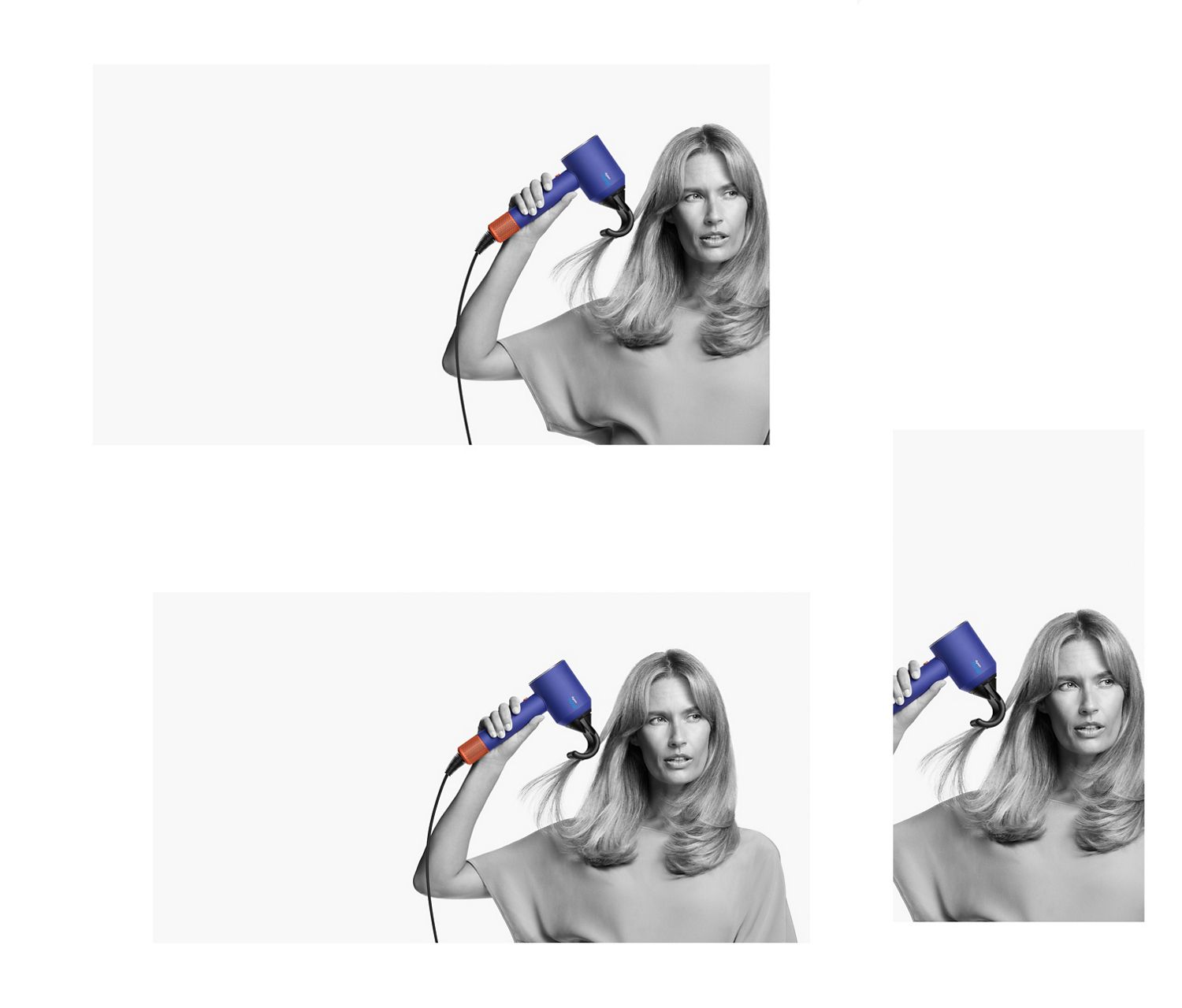 Female model using the Flyaway attachment Female model using the Flyaway attachment