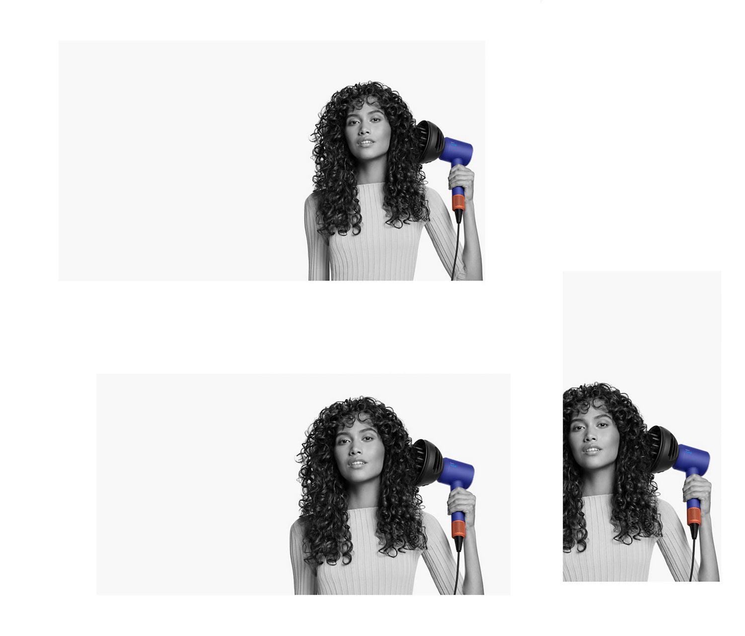 Female model using the Wave+Curl diffuser in Diffuse mode alt text