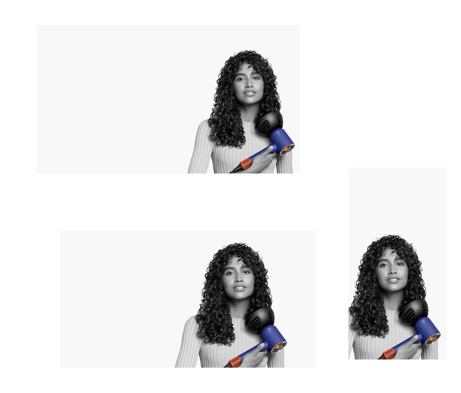 Female model using the Wave+Curl diffuser in Dome mode alt text