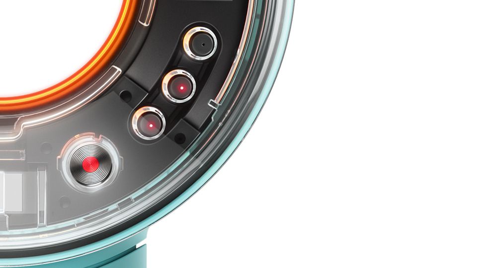 Close-up of temperature control button