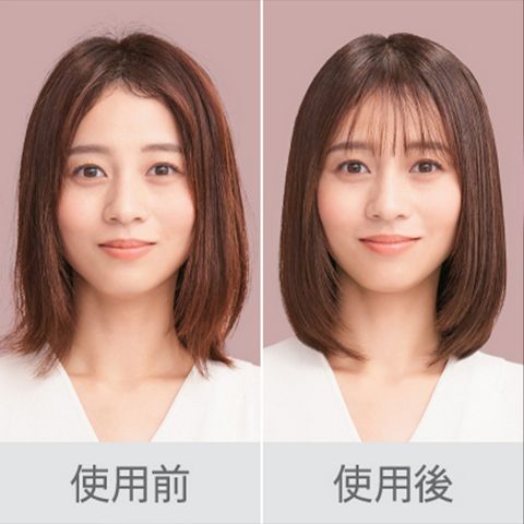 Dyson Supersonic rヘアドライヤーでのスタイリング前と後の女性
