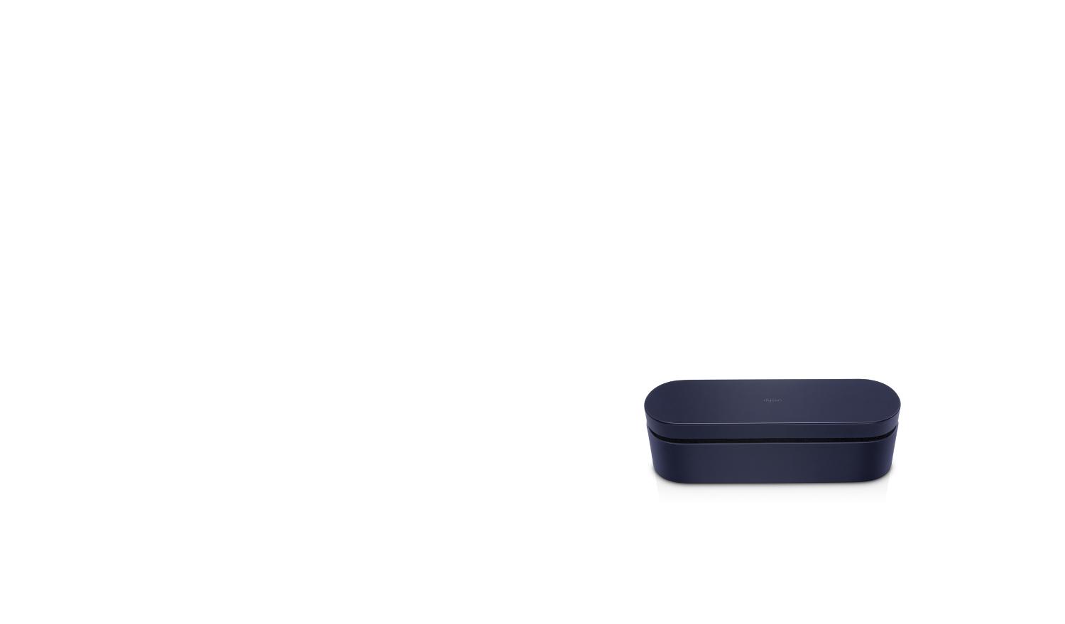 Dark blue Dyson-designed presentation case